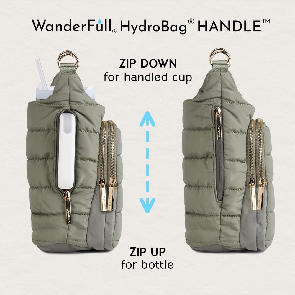 HydroBag® HANDLE® - Sage Green with Sage and Tan Strap
