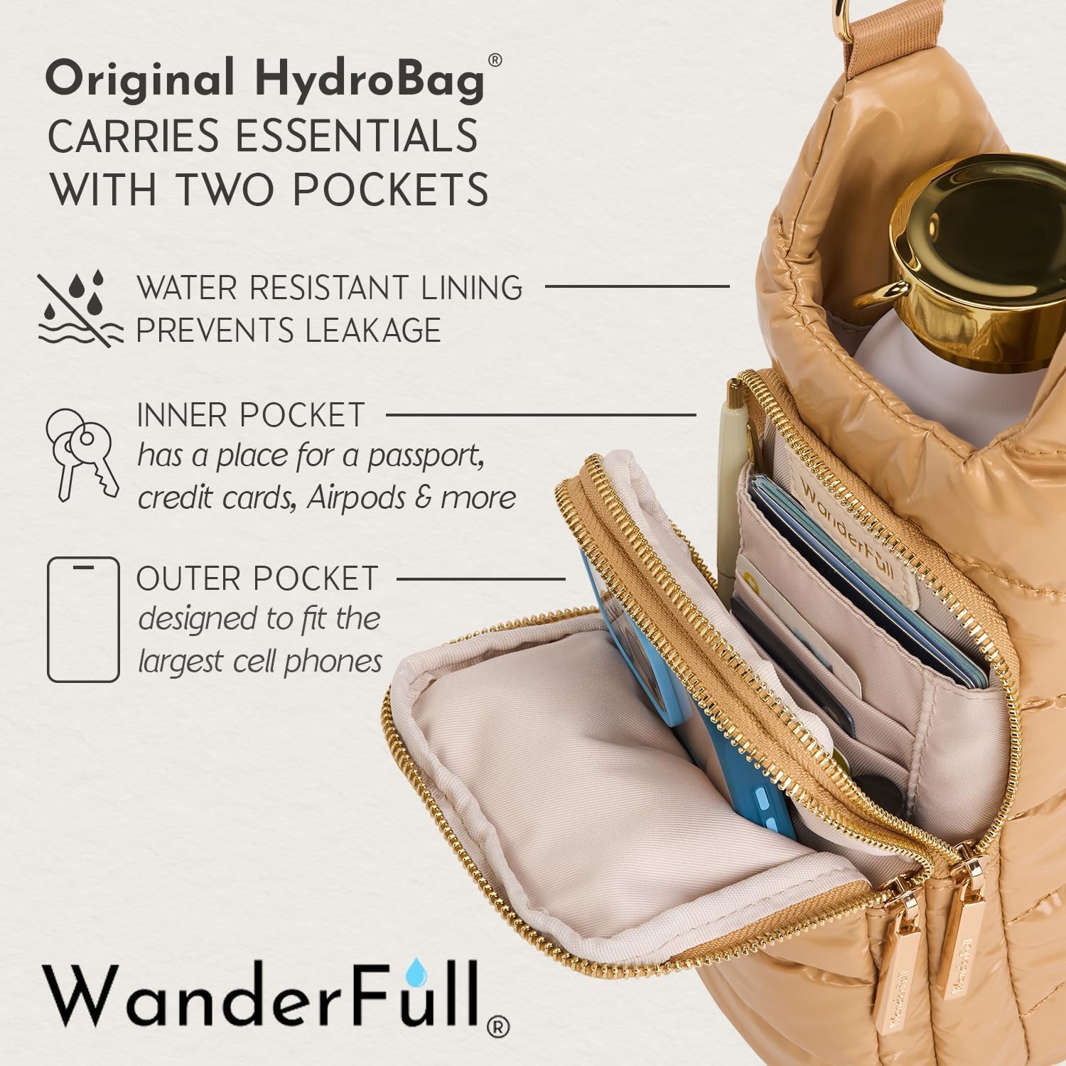 Camel Lacquer HydroBag® with Camel Patterned Strap