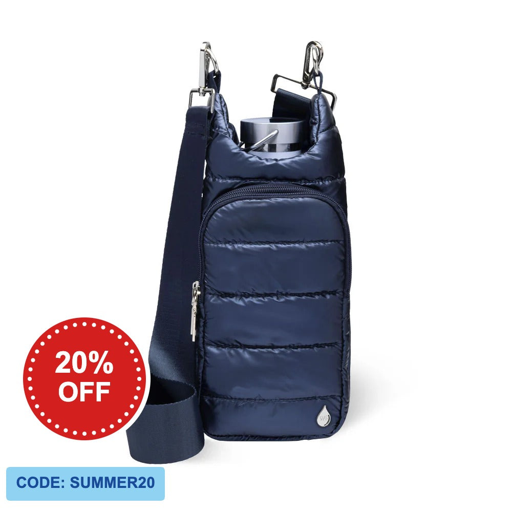 Navy Blue Shiny HydroBag® with Matching Solid Navy Strap