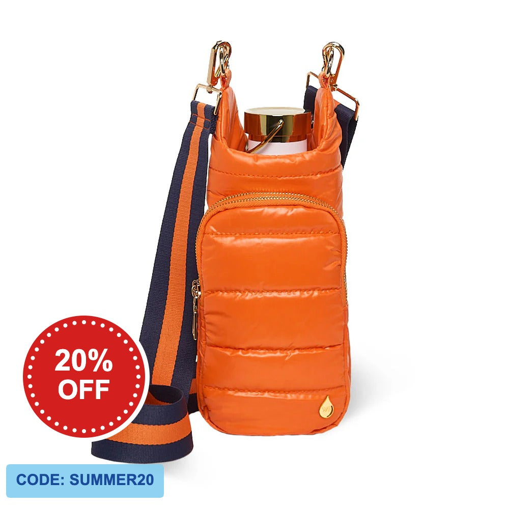 Clementine Orange Matte HydroBag® with Navy/Orange Strap