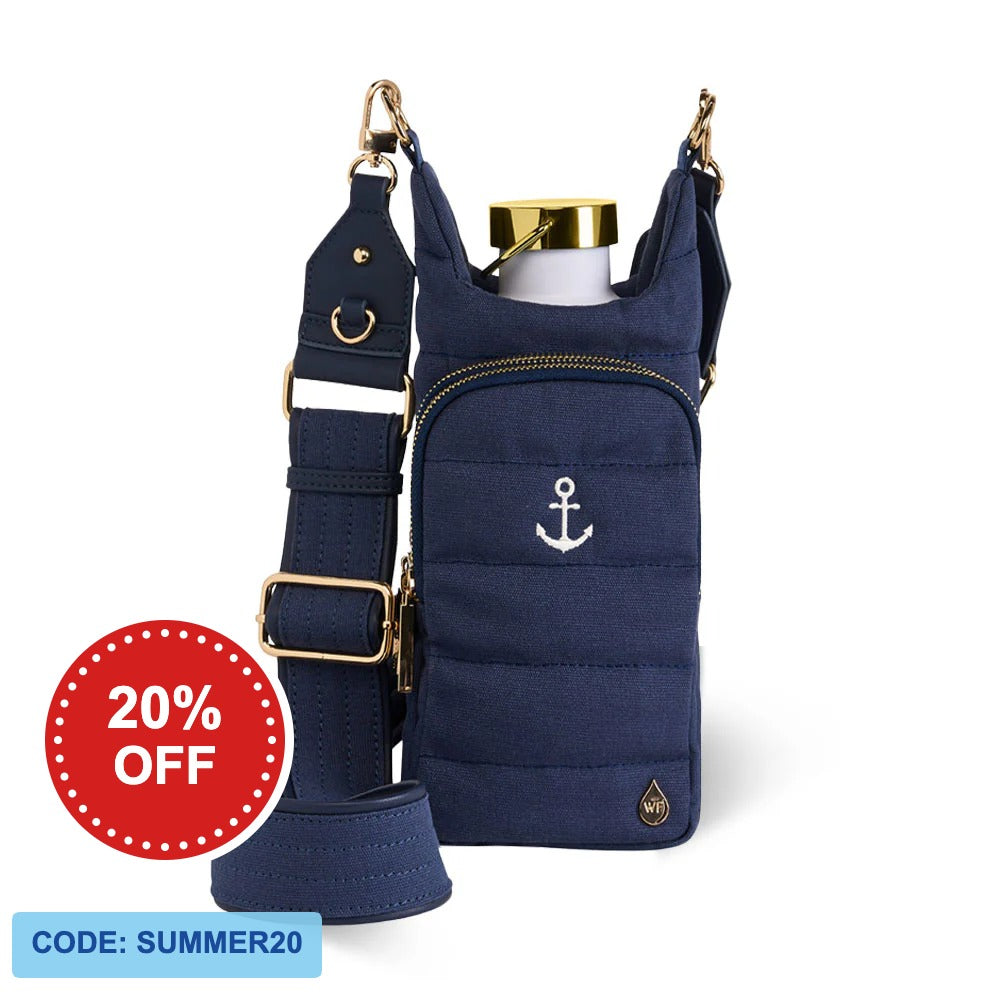 Navy Canvas HydroBag® with Anchor Embroidery