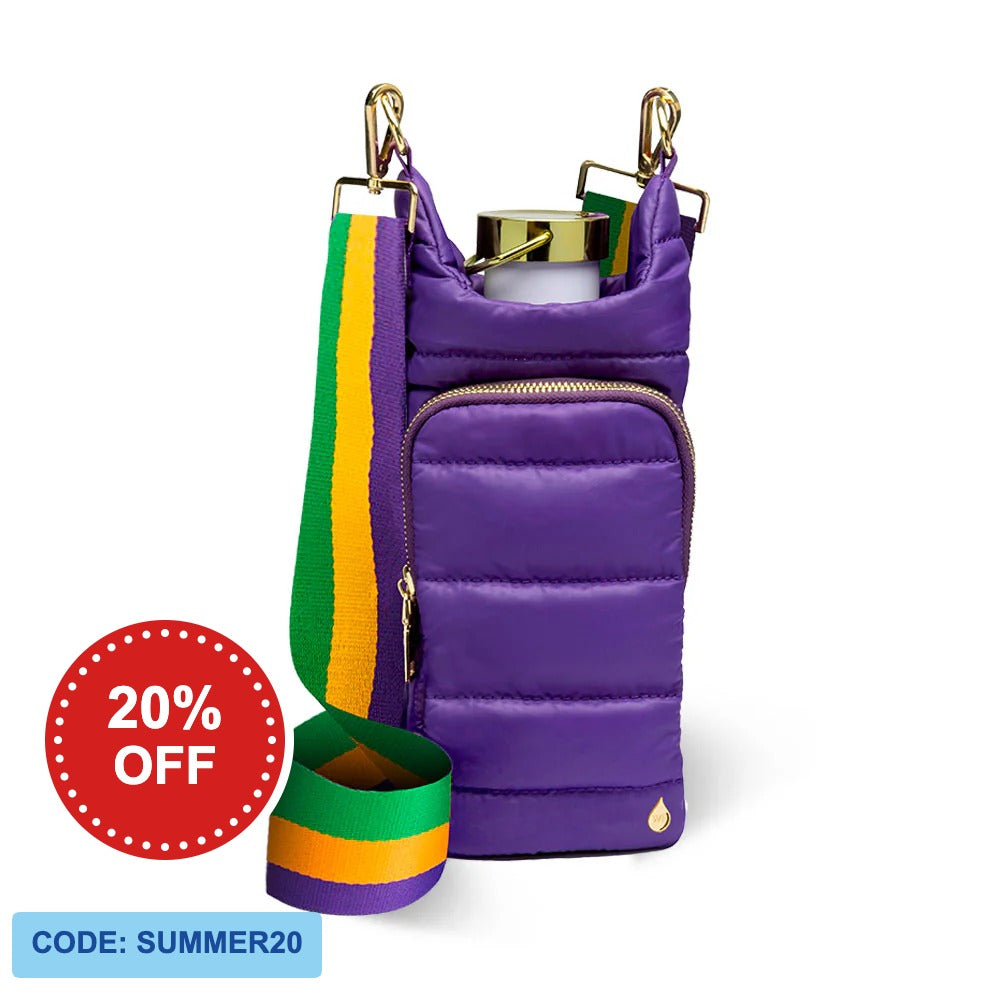 Deep Violet Matte HydroBag® with Mardi Gras Strap