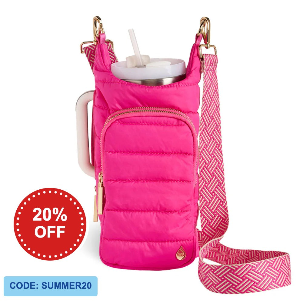 Bright Pink HydroBag® Handle® with Pink and Cream Strap