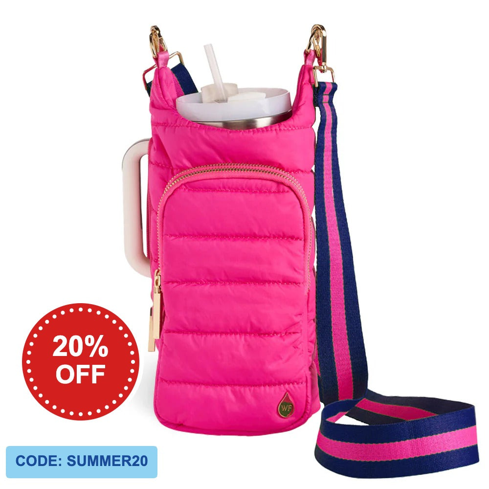 HydroBag® Handle® - Bright Pink with Pink and Navy striped strap