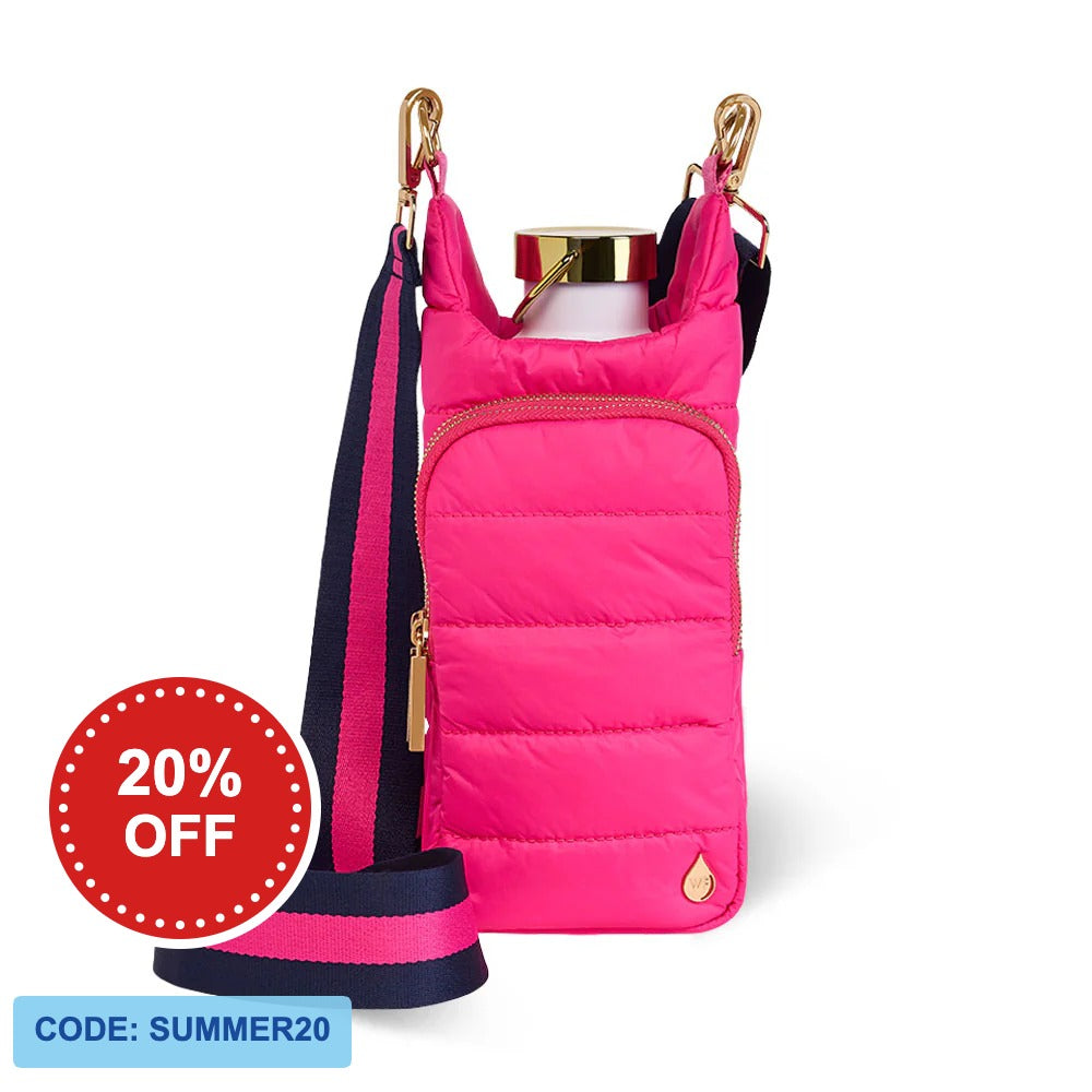 Bright Pink HydroBag® with Navy and Pink Strap
