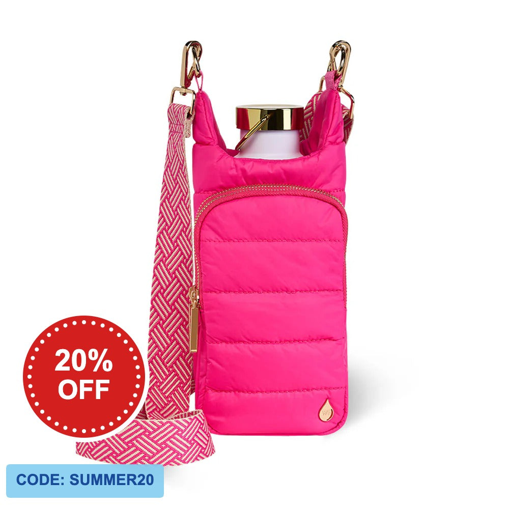 Bright Pink HydroBag® with Pink and Cream Patterned Strap