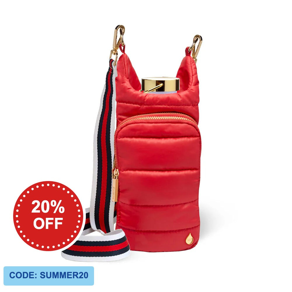 Poppy Red HydroBag® with Red, White, Navy striped Strap