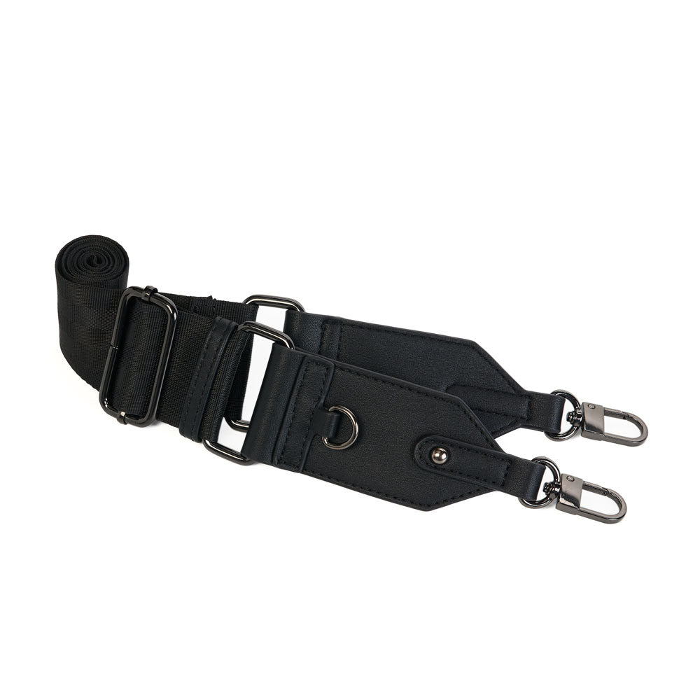 Luxe Black Strap with Vegan Leather Trim