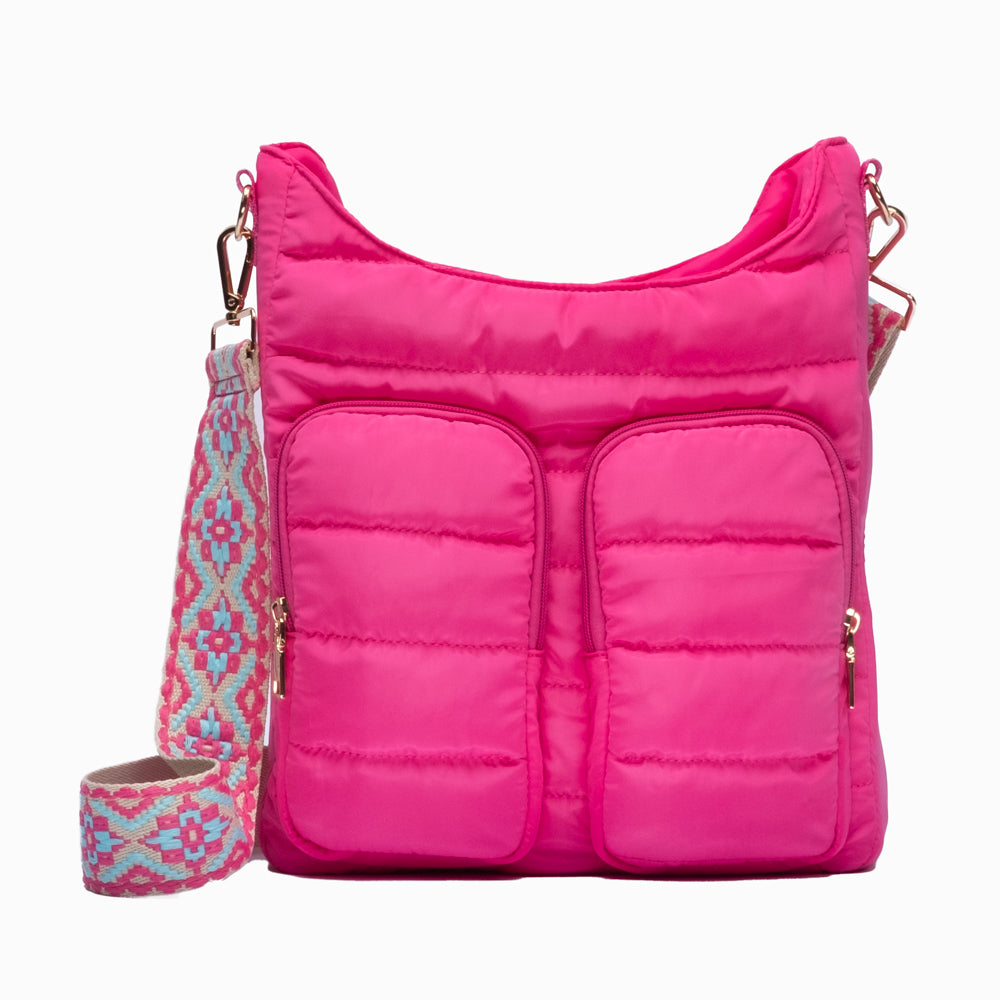 Wholesale- Dark Pink HydroDouble Crossbody Bag