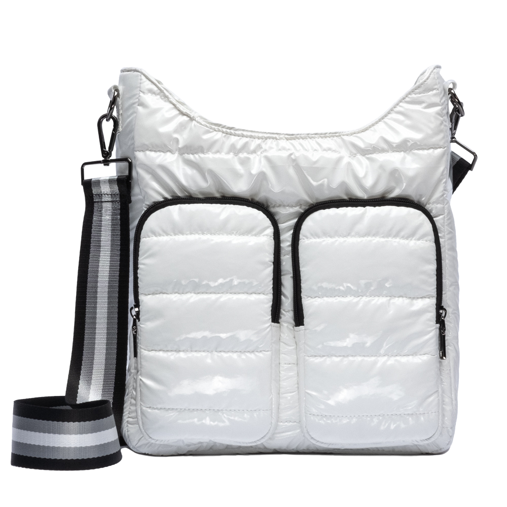Wholesale- White Glossy HydroDouble™ Crossbody Bag