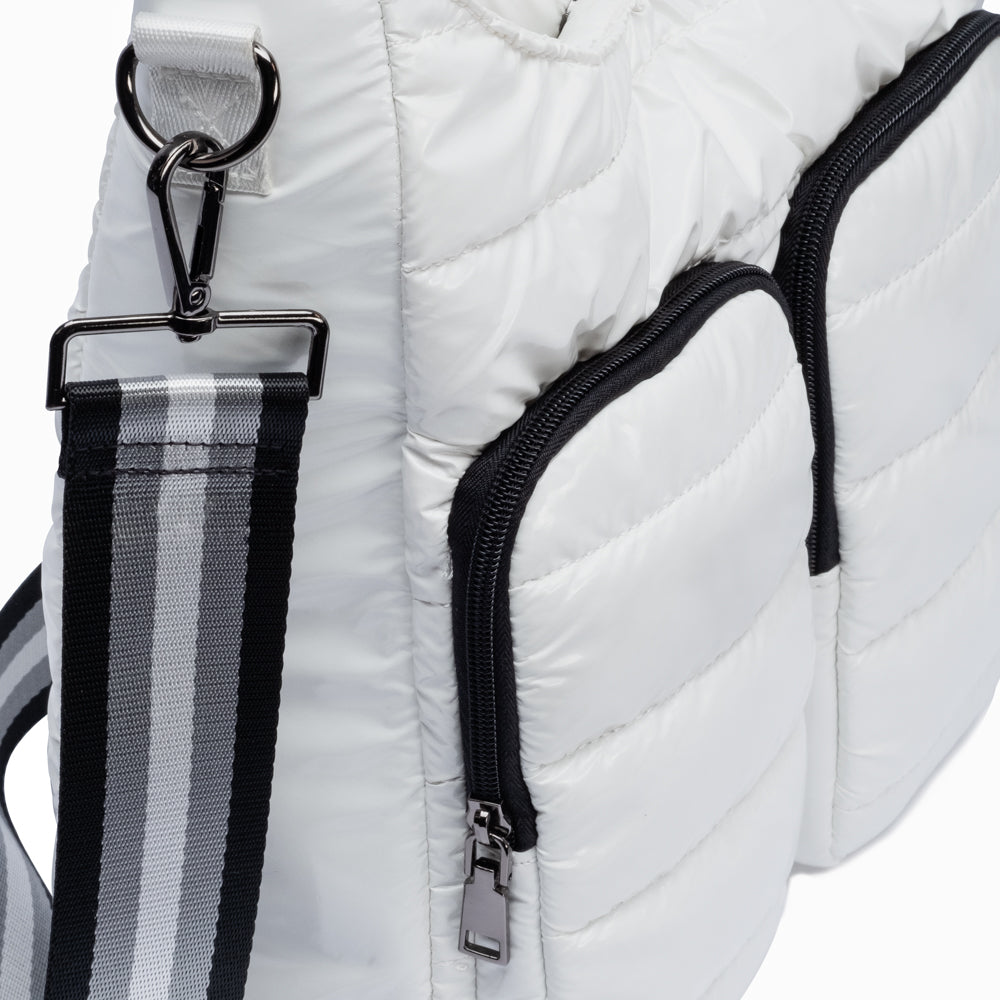 Wholesale- White Glossy HydroDouble Crossbody Bag