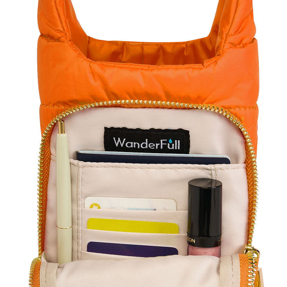 Clementine Orange Matte HydroBag® with Navy/Orange Strap