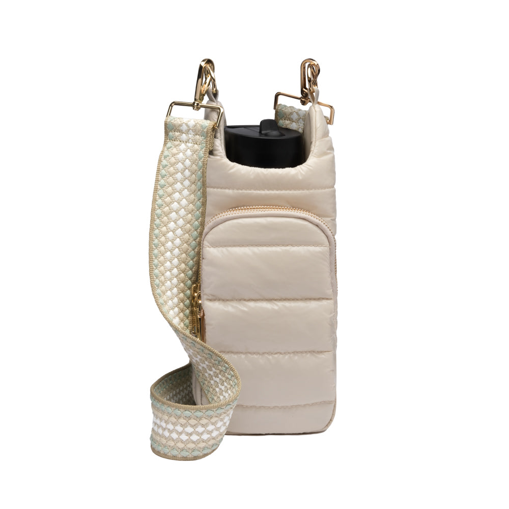 Ivory Glossy HydroBag™ with Seafoam Patterned Strap