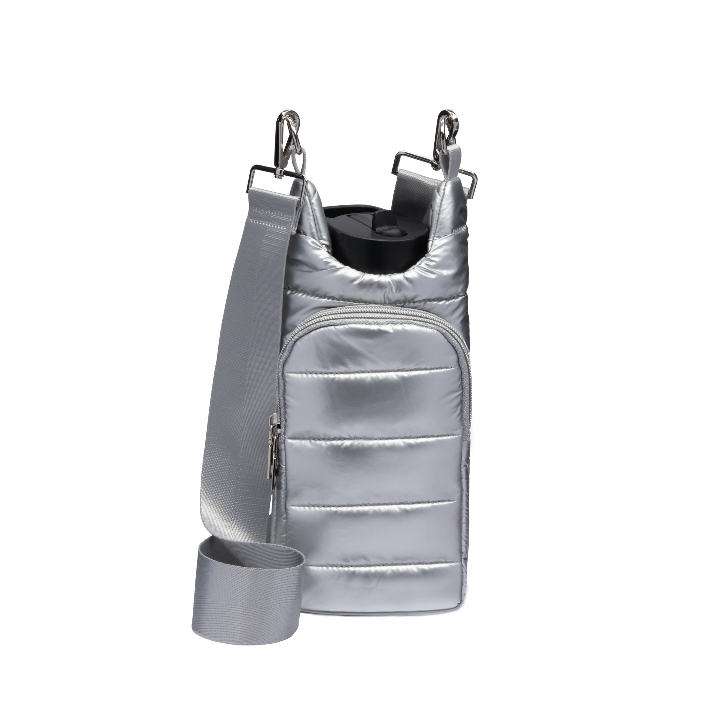 Silver Shiny HydroBag with Solid Silver Strap