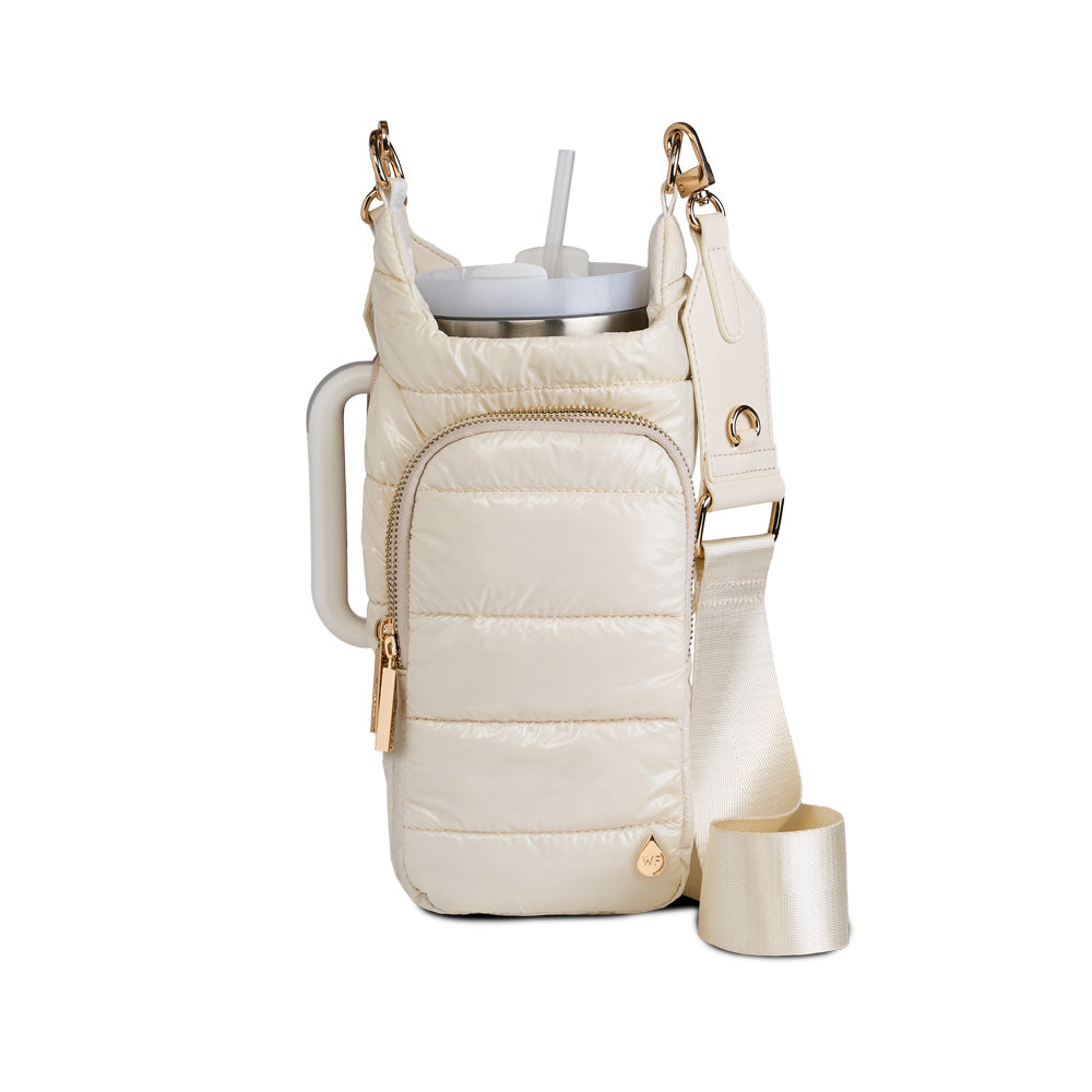 HydroBag® HANDLE™ - Ivory Glossy with Solid Vegan Leather Trimmed Strap