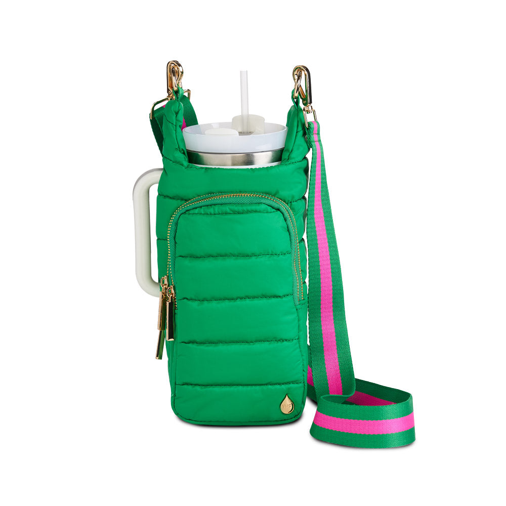 HydroBag® HANDLE™- Kelly Green with Pink and Green Striped Strap