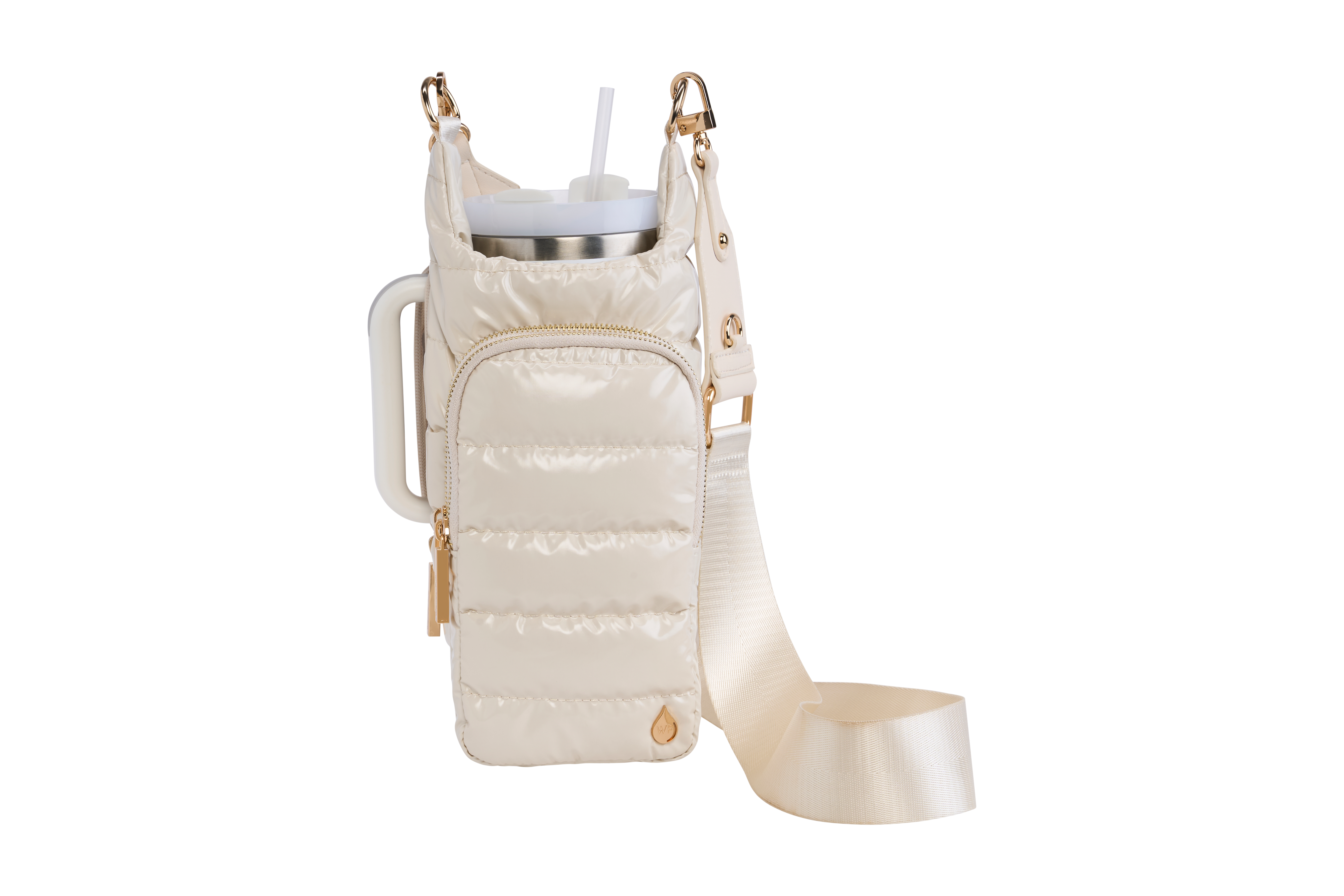 HydroBag® HANDLE™ - Ivory Lacquer with Solid Vegan Leather Trimmed Strap