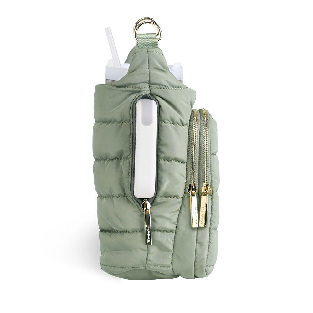 HydroBag® HANDLE™ - Sage Green with Solid Vegan Leather Trimmed Strap