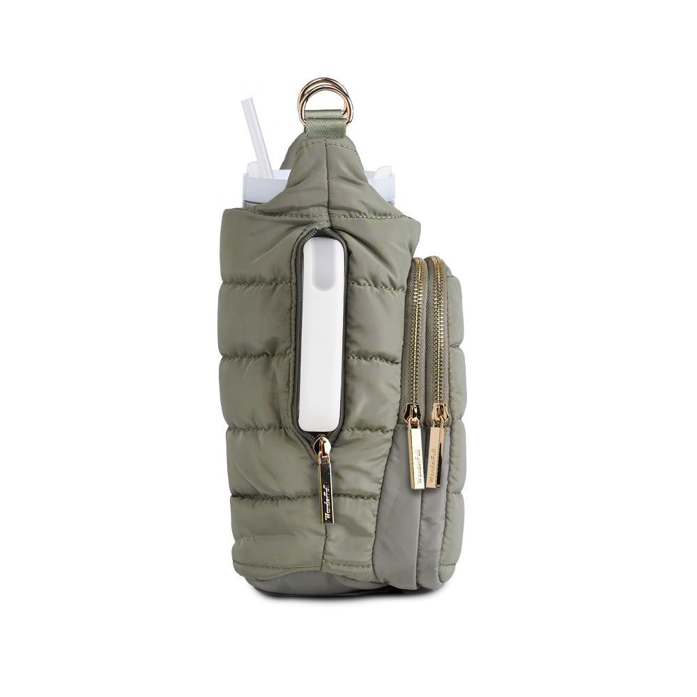 HydroBag HANDLE™ - Sage Green with Solid Vegan Leather Trimmed Strap