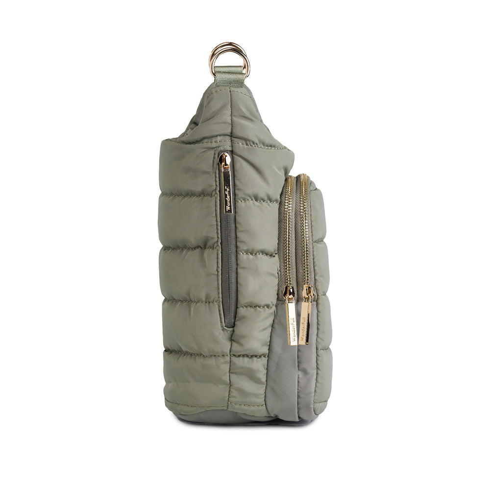 HydroBag HANDLE™ - Sage Green with Solid Vegan Leather Trimmed Strap