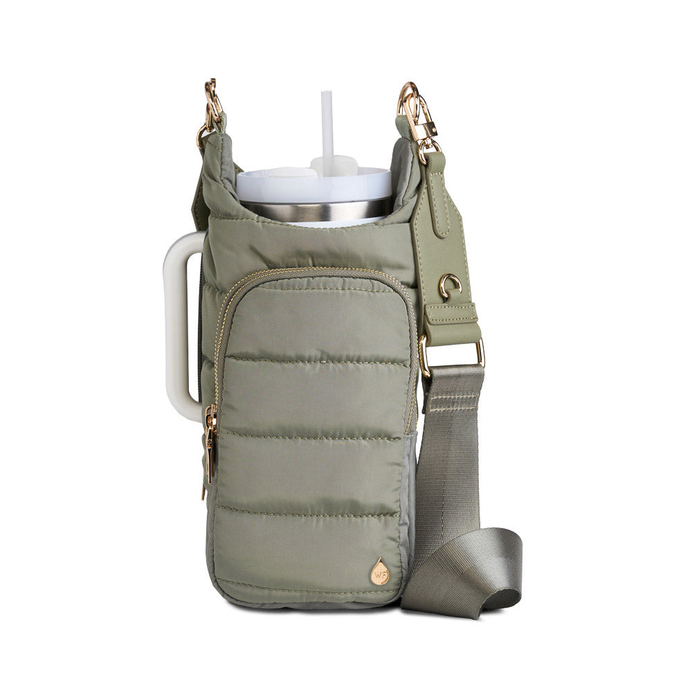 HydroBag HANDLE™ - Sage Green with Solid Vegan Leather Trimmed Strap