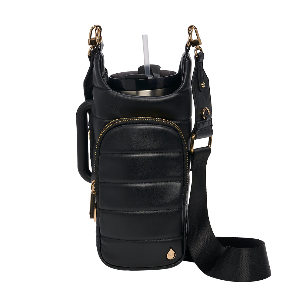 HydroBag® HANDLE™- Black Vegan Leather with Strap Bundle