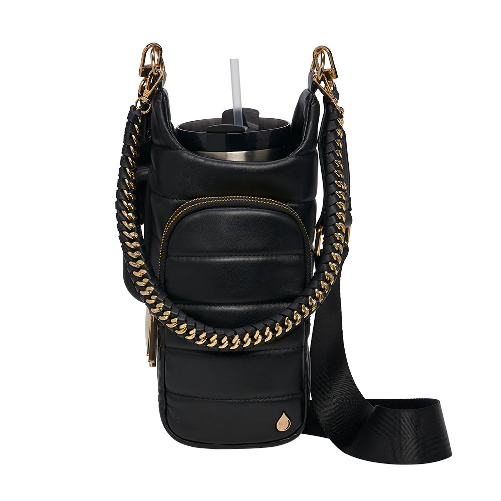 HydroBag® HANDLE™- Black Vegan Leather with Strap Bundle