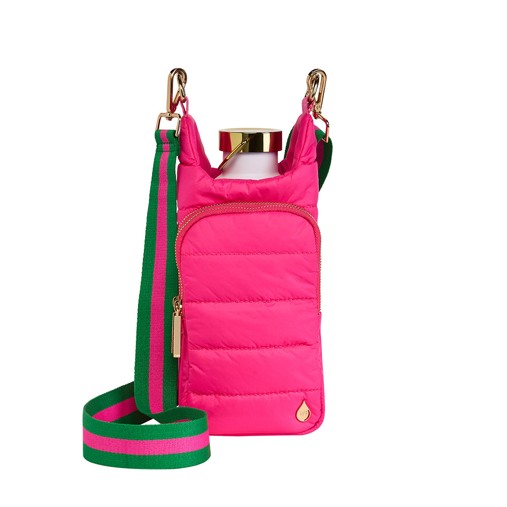 Bright Pink HydroBag® with Pink and Green Striped Strap