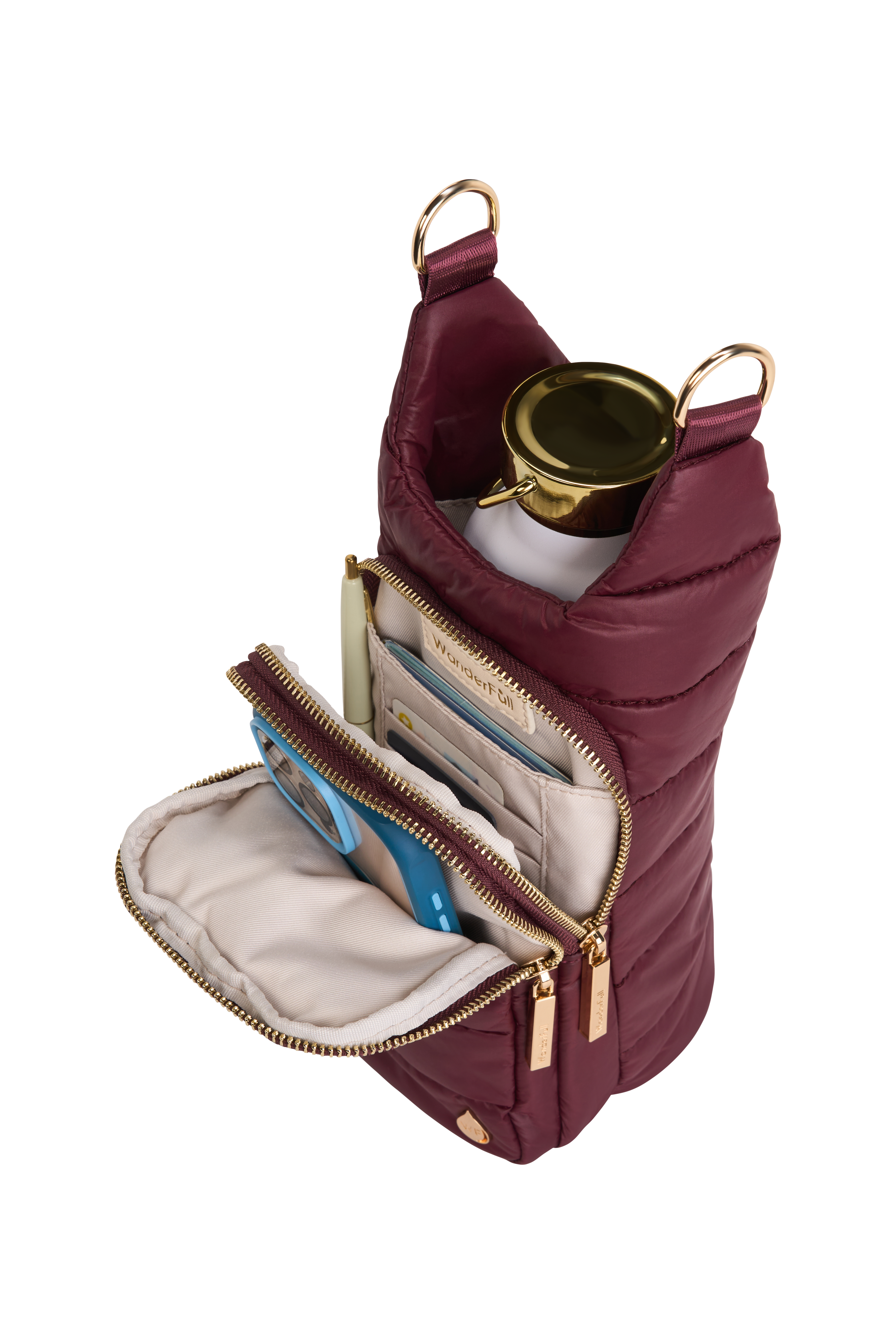 Dark Cherry HydroBag® with Cherry and Black Striped Strap