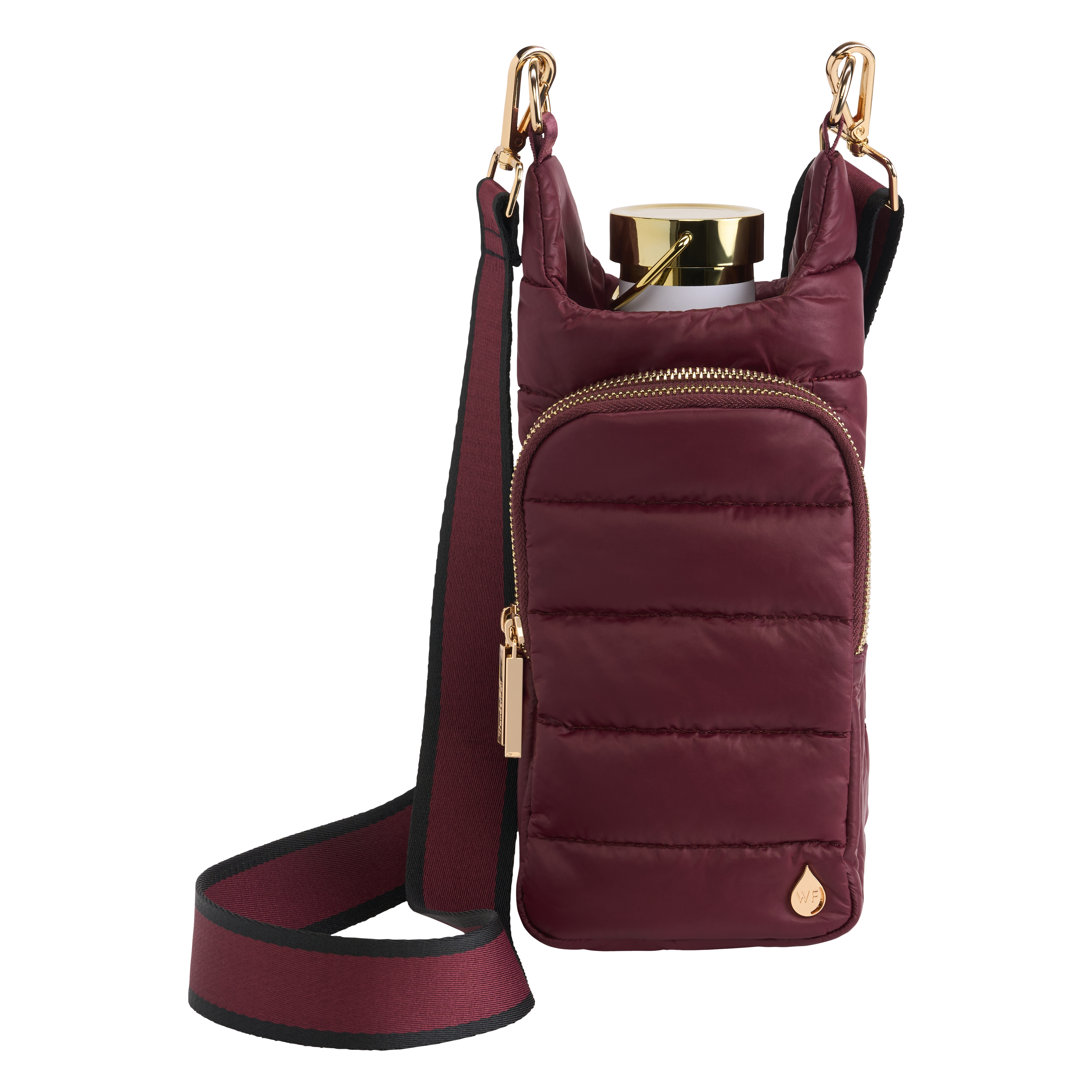 Dark Cherry HydroBag® with Cherry and Black Striped Strap