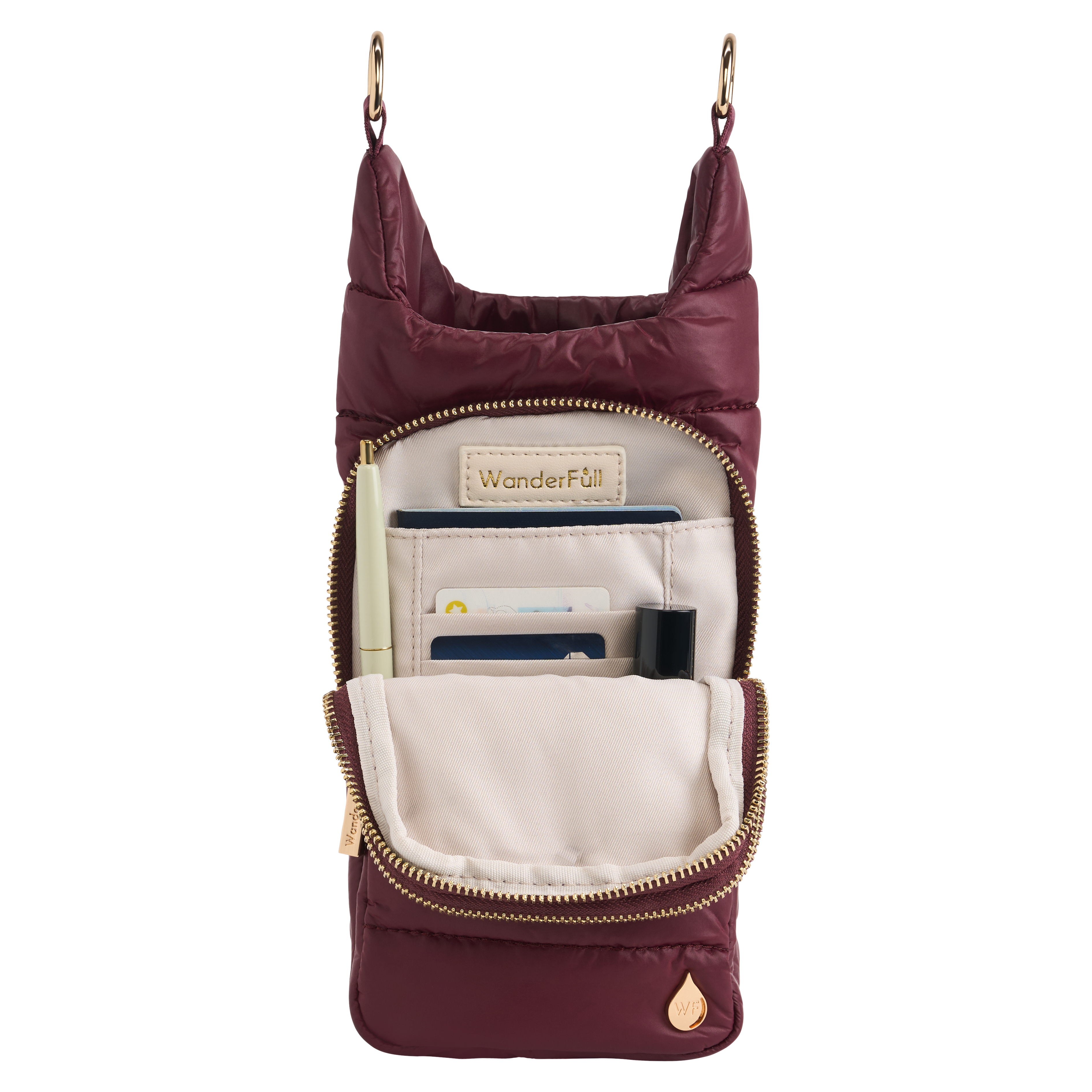 Dark Cherry HydroBag® with Cherry and Black Striped Strap