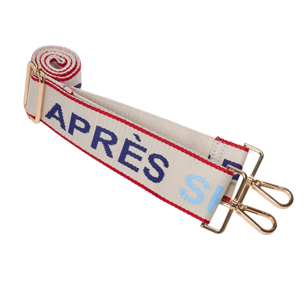 Apres Ski Ivory Laquer Bag with Apres Ski Strap and Solid Strap Bundle