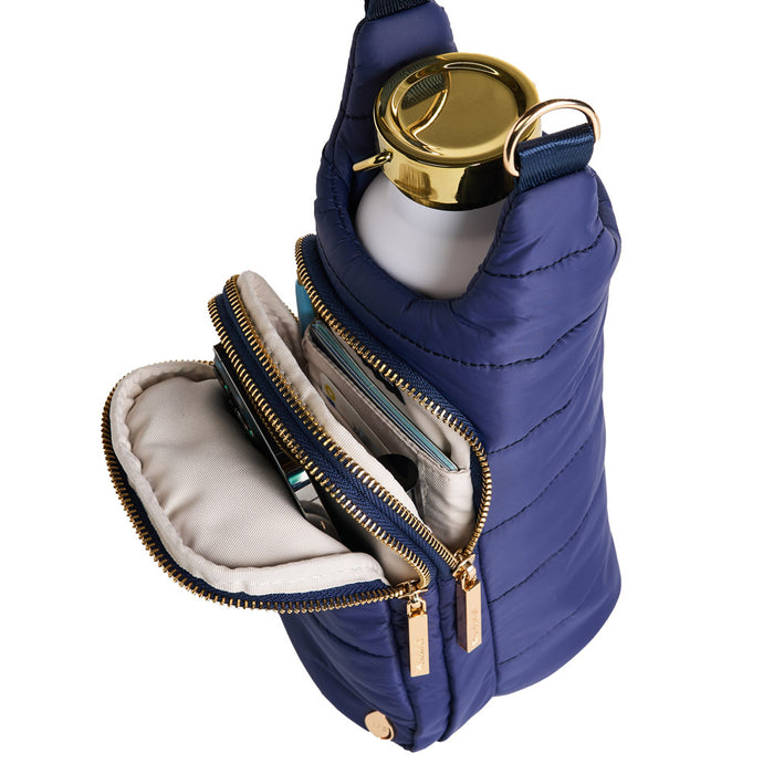 Navy Blue Matte HydroBag® with Navy/Gold Strap