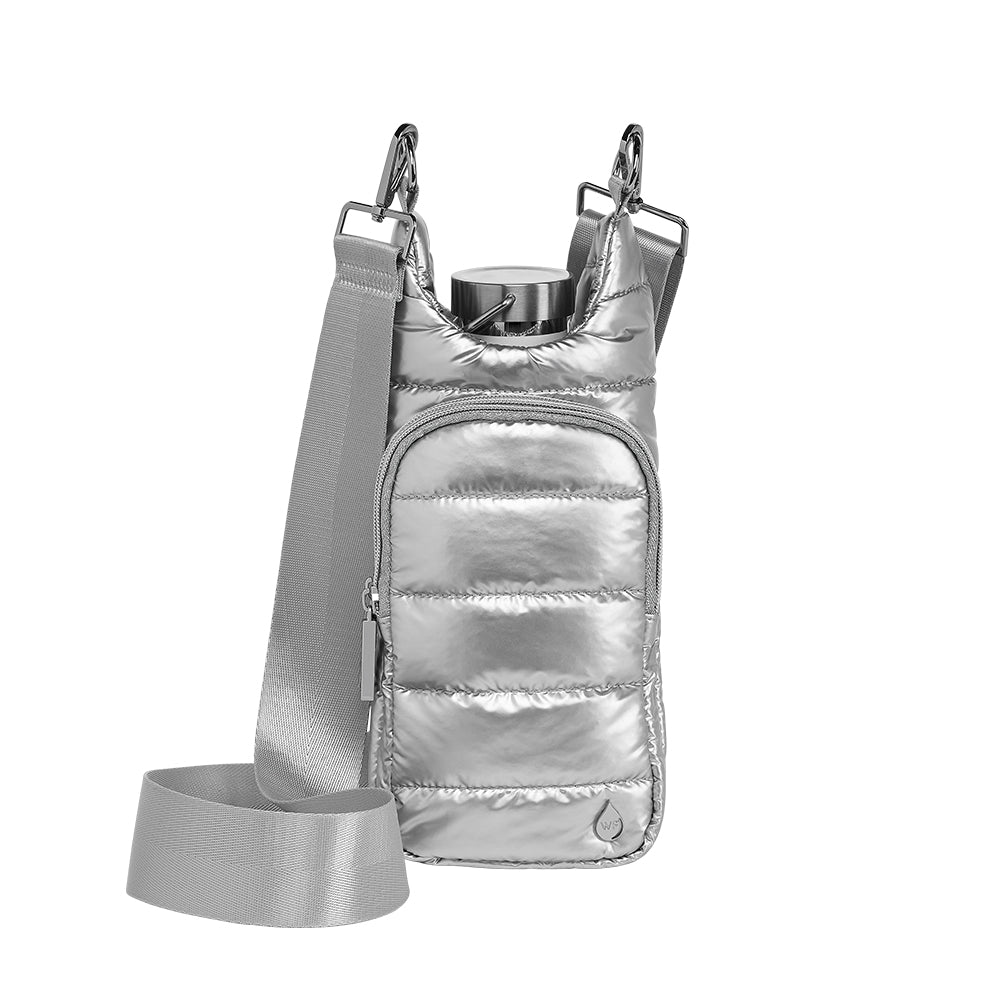 Silver Shiny HydroBag® with Solid Silver Strap