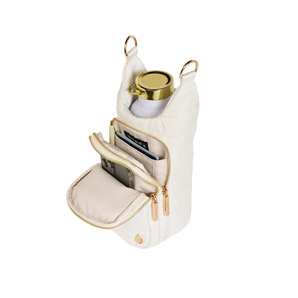 White HydroBag® with Pickleball Embroidery and Striped Strap