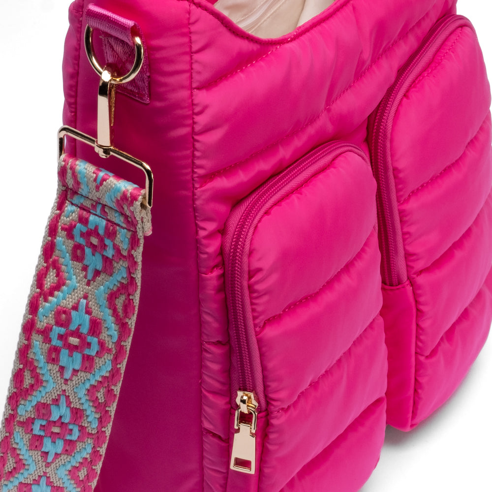 WanderFull HydroBag Dark Pink Crossbody w/ Printed Strap