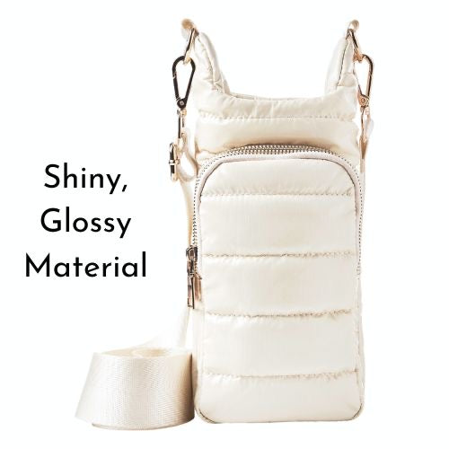 Ivory Glossy HydroBag with Light Patterned Strap