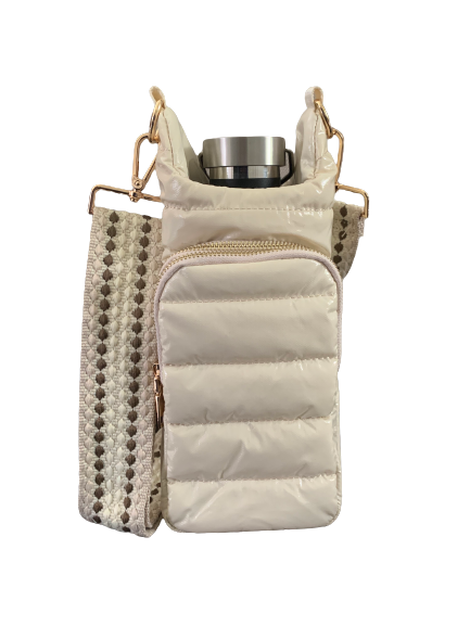 Wholesale Packs (4 or 10) - Ivory Glossy HydroBag with Light Patterned Strap