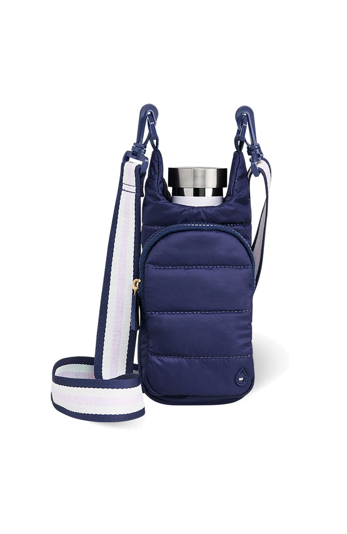 HydroBag® Mini for Kids- Navy Blue Matte-Quilted Crossbody Water Bottle Bag
