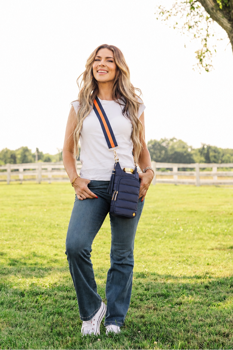 Navy Matte HydroBag® with Navy/Orange Strap