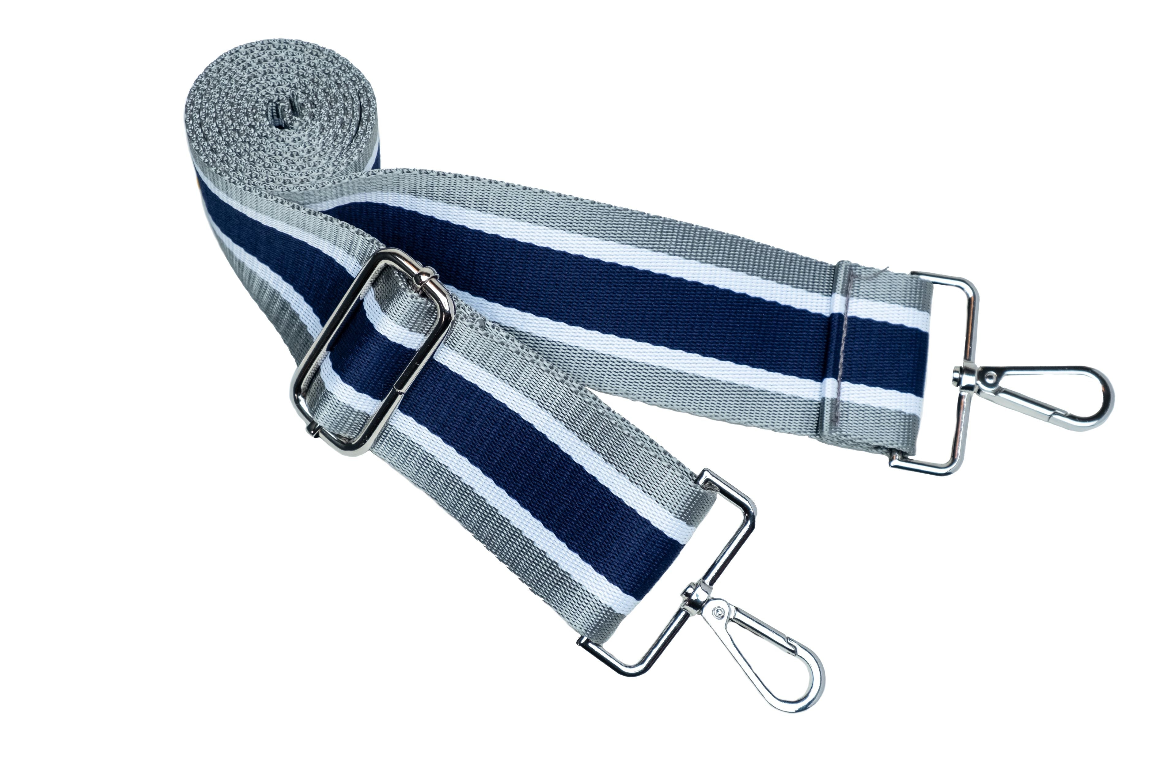 Wholesale Navy/Gray Strap with Silver Hardware