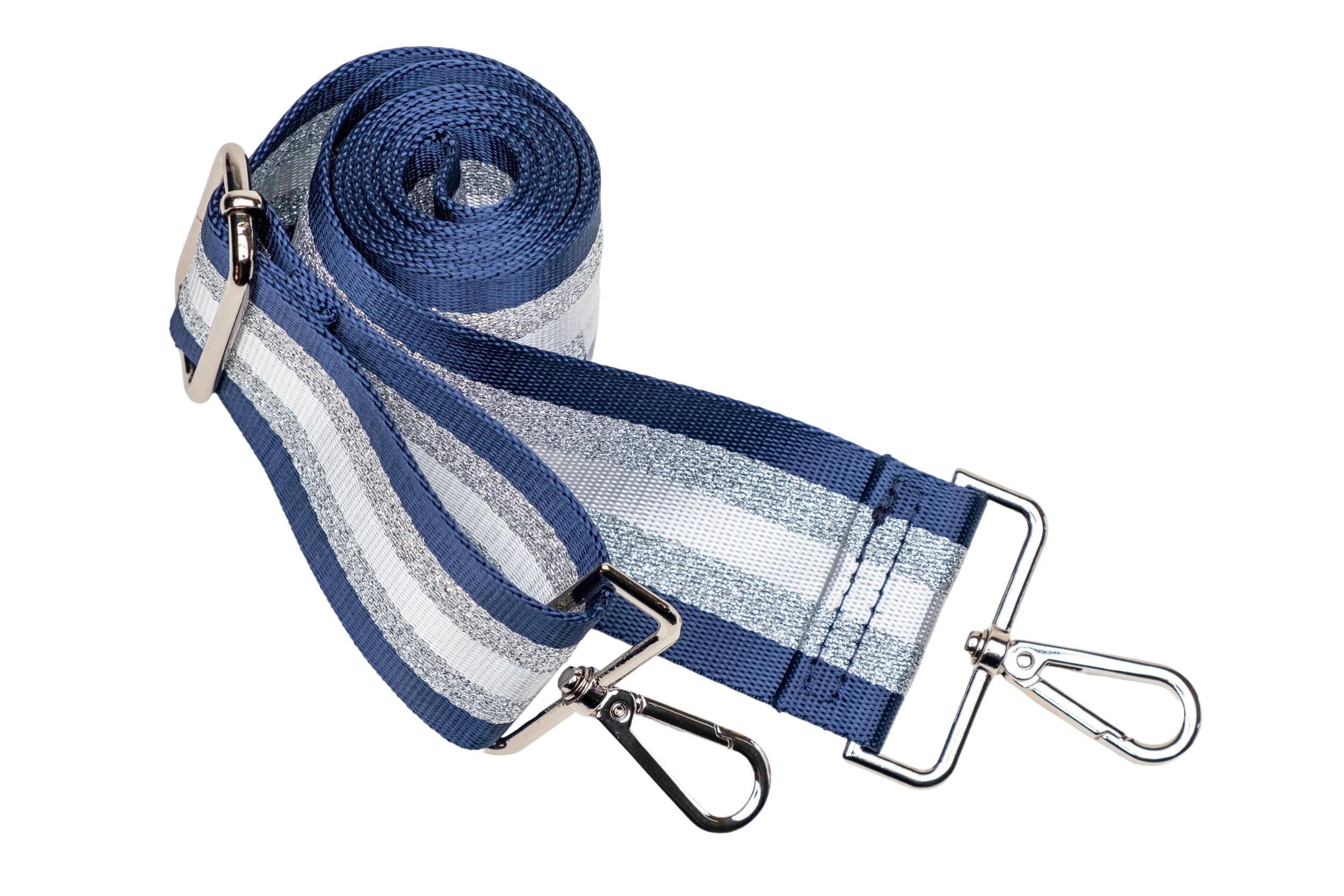 Wholesale Packs (4 or 10) - Navy Blue Shiny HydroBag with Navy/Silver/White Strap