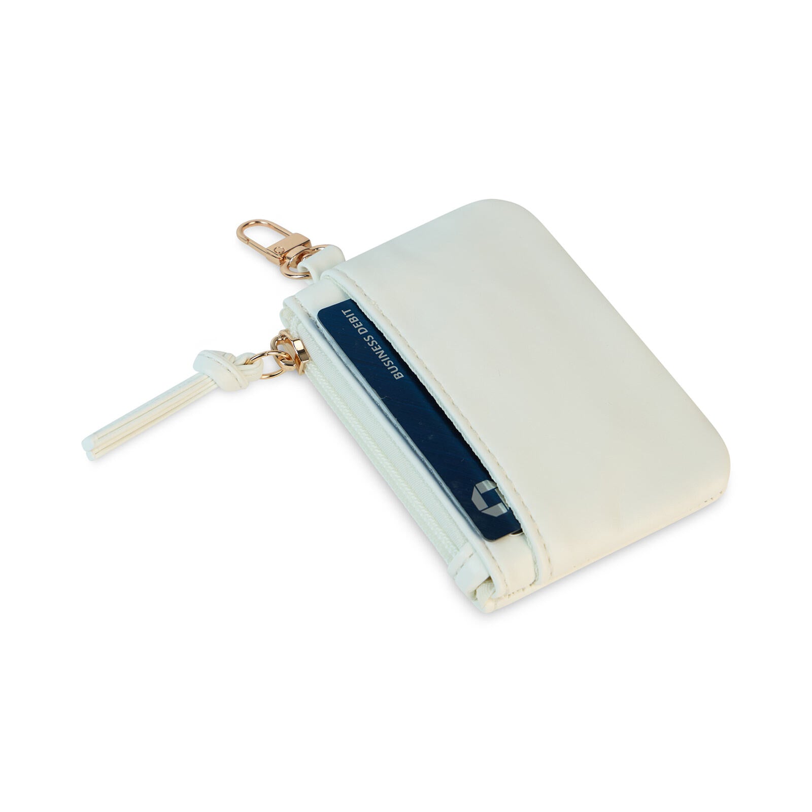 Clear HydroBag® Stadium with White Vegan Leather Trim and Matching RFID Pouch