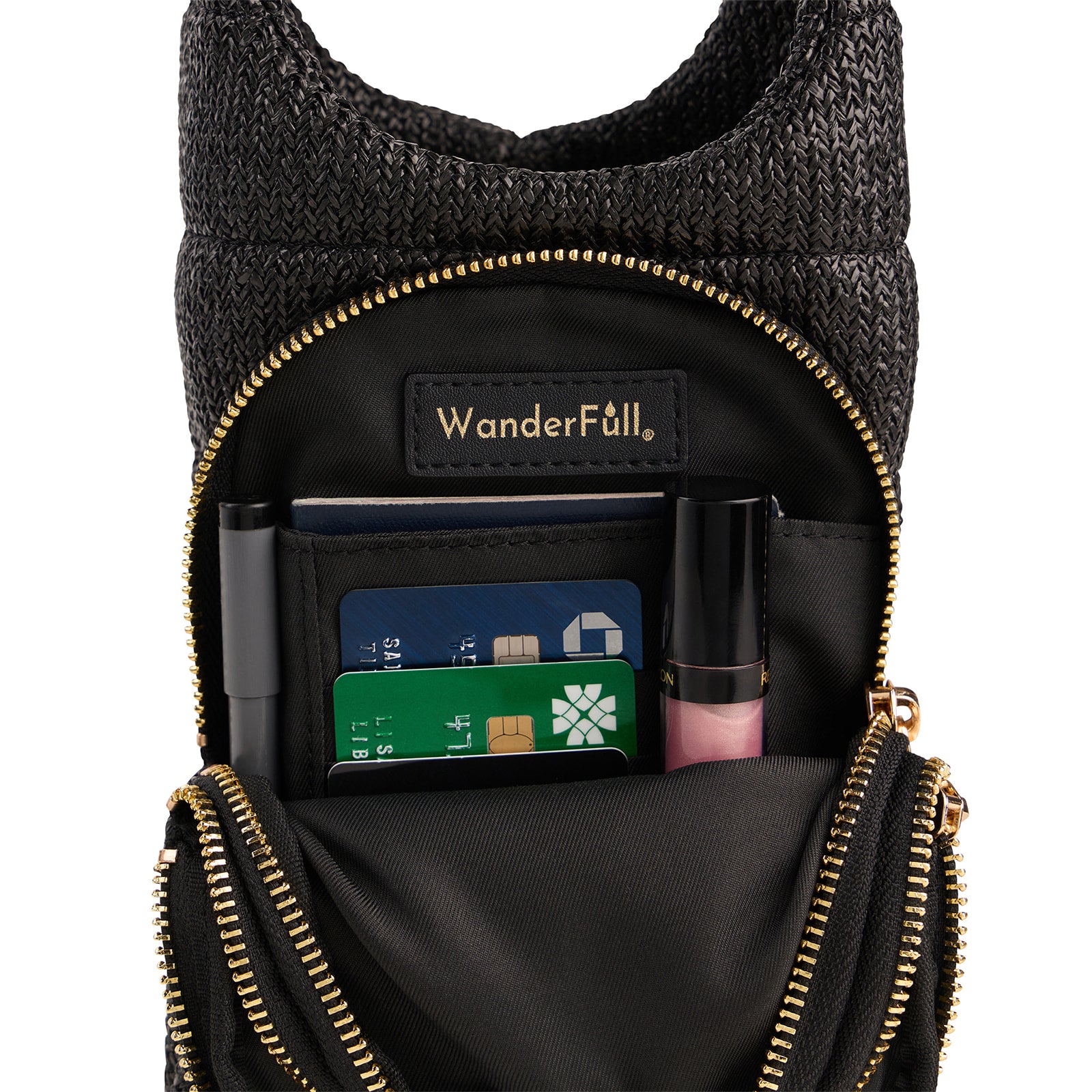 Black Faux Raffia HydroBag®