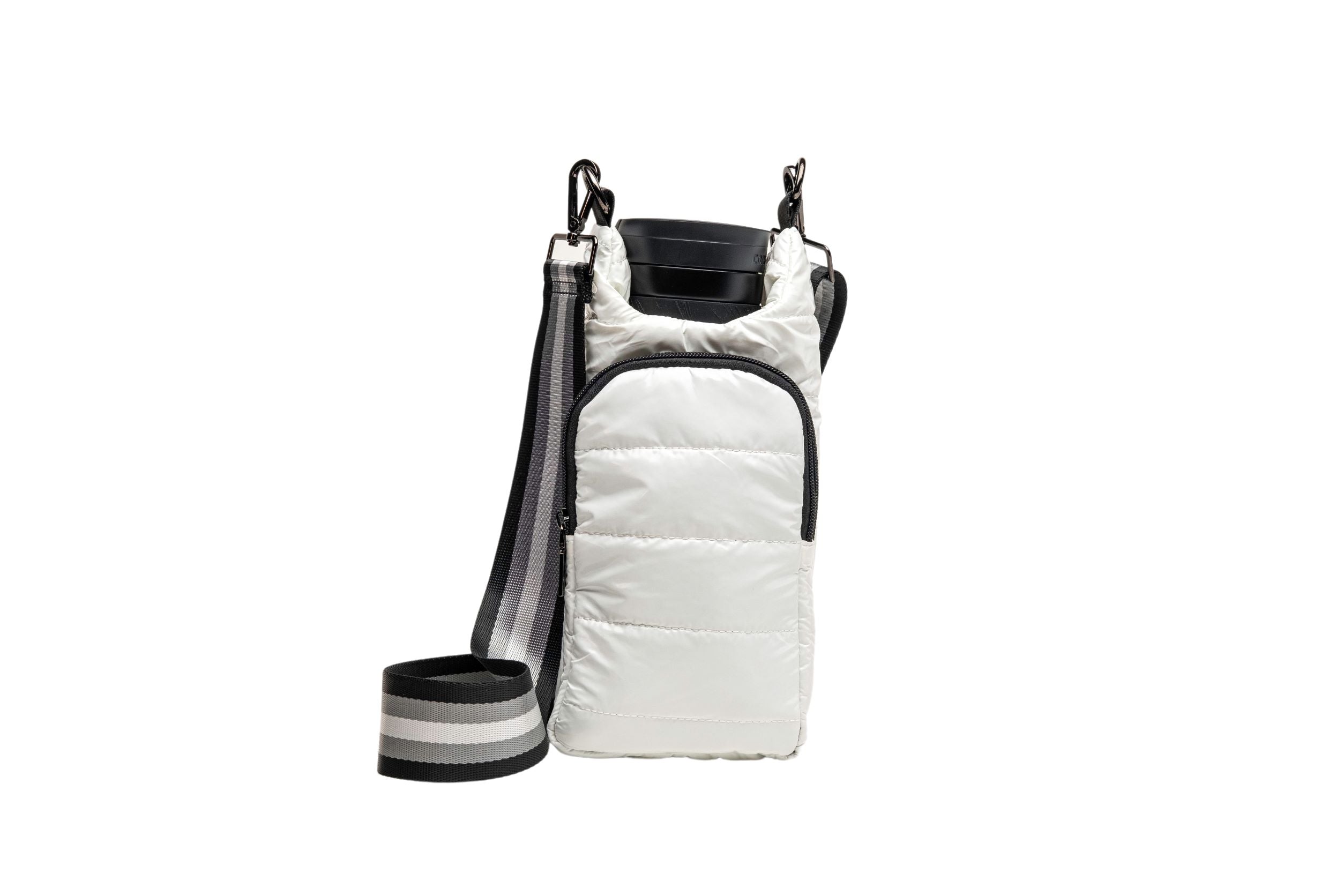Wholesale Packs (4 or 10) - White Glossy HydroBag™ with Black/Silver/White Strap