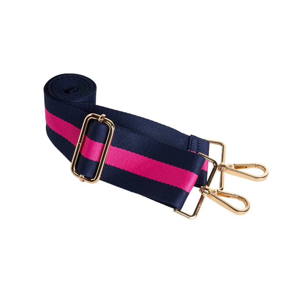 HydroBag® Handle™ - Bright Pink with Pink and Navy striped strap