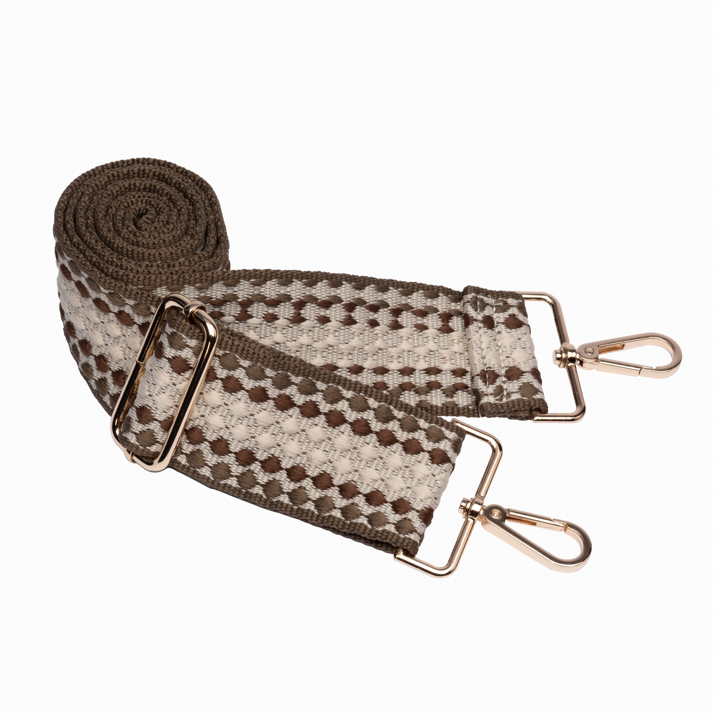 Wholesale - Chocolate Patterned Strap With Gold Hardware