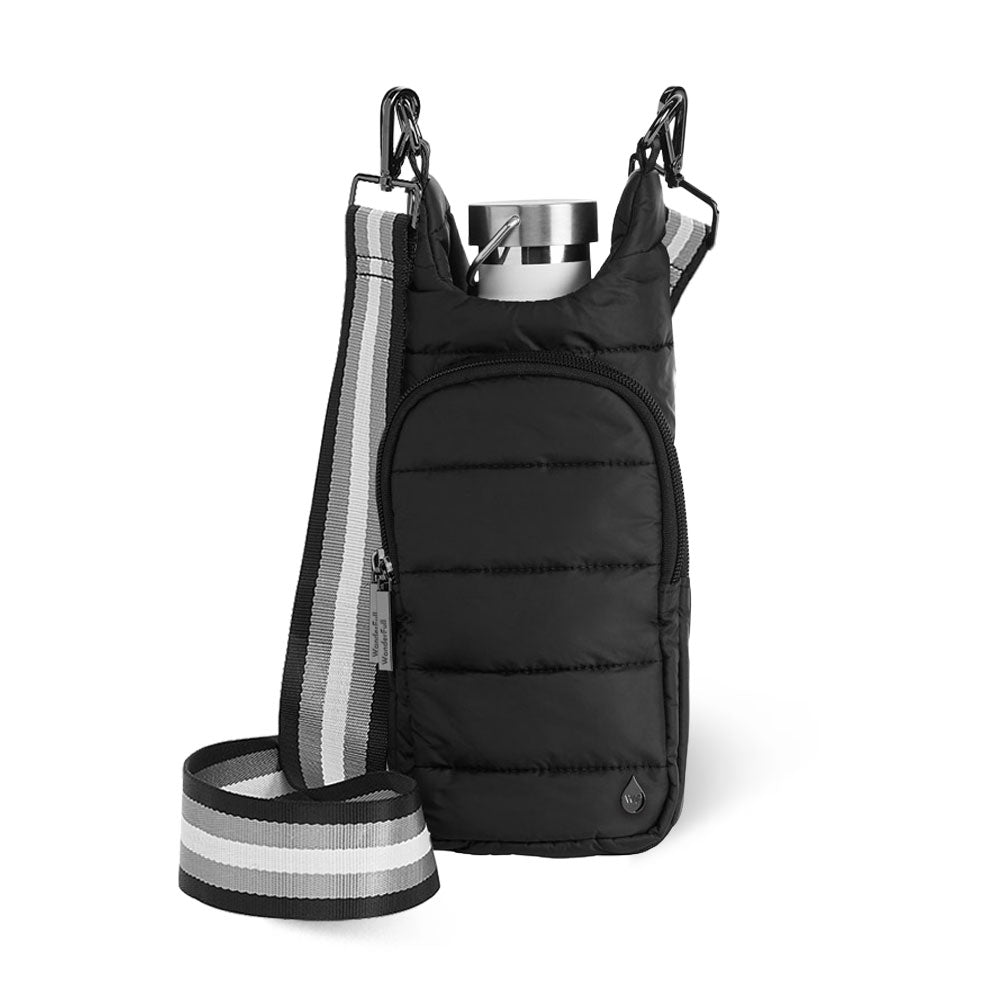 Black Matte HydroBag® with Gray/Black/White Strap