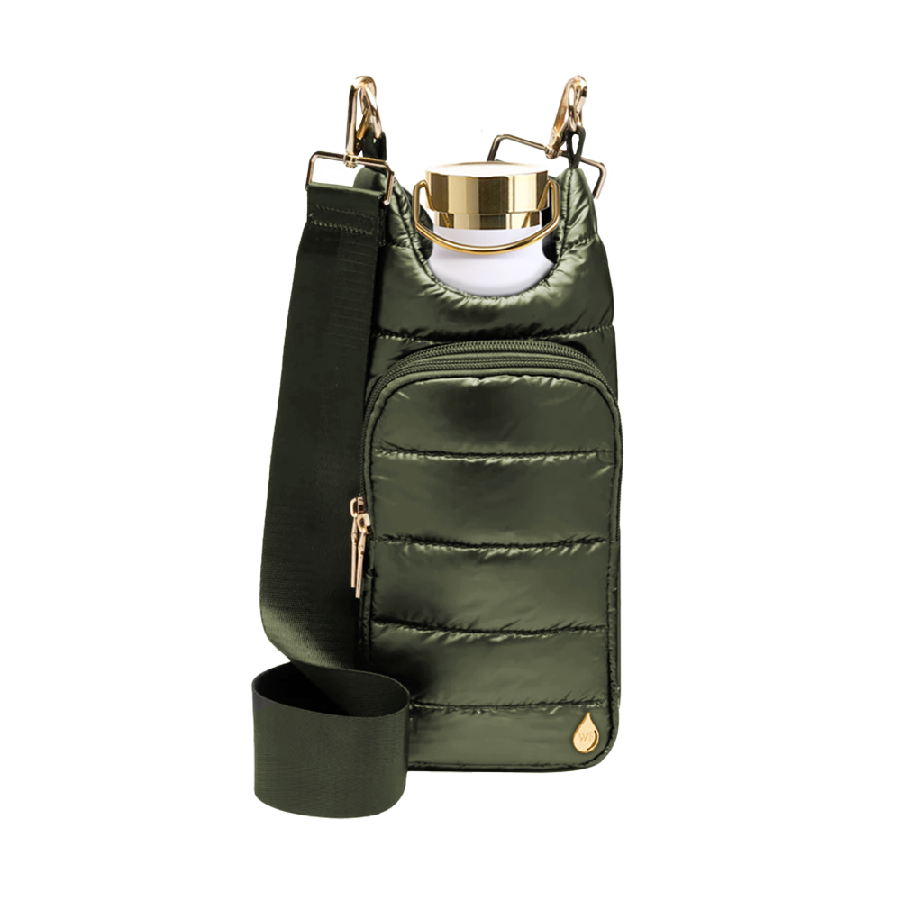 Army Green Shiny HydroBag® with Army Green Solid Strap