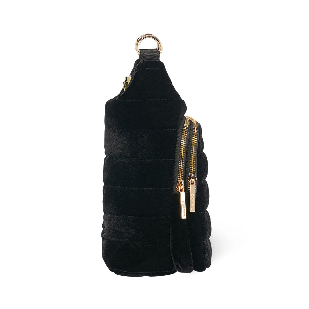 Velvet HydroBag® with Velvet and Gold chain strap- Black